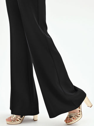 Schwarze Palazzohose mit Bügelfalte
