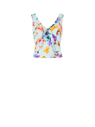 Top stampa Floreale con Nodo