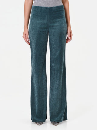 Petrolgrüne High-Waist-Palazzohose