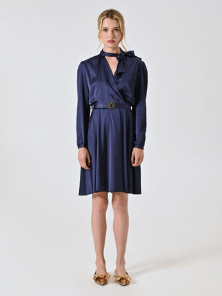 Abito Blu Navy con Fiocco