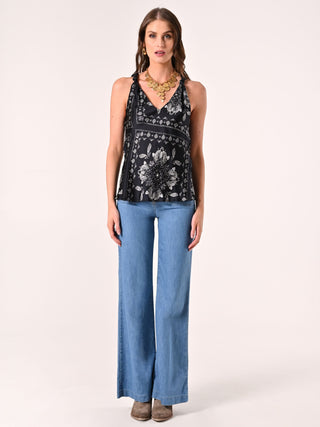 Top aus Satin mit Paisleymuster