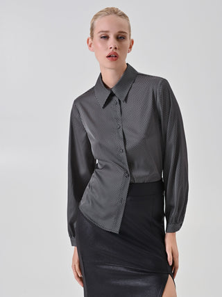 Optical-Print Black Shirt