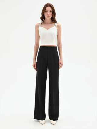 Black wide-leg trousers