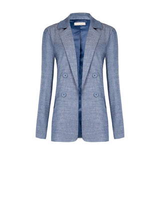 Zweireihiger Blazer aus Chambray