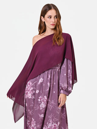 Burgundy cape-style shrug