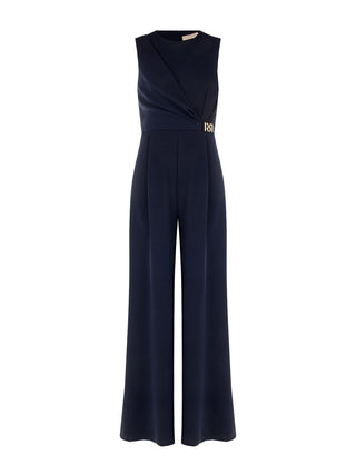 Combinaison bleu marine drapée