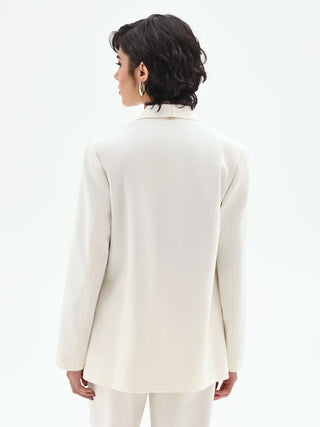 White Double-Breasted Blazer