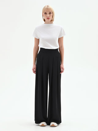 Pantalone a palazzo in cadi nero