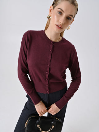 Strick-Cardigan in Bordeaux