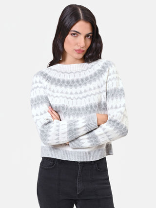 Cream White Nordic Jacquard Sweater
