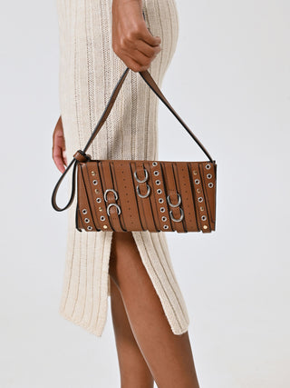 Brown Bag with Buckles & Studs