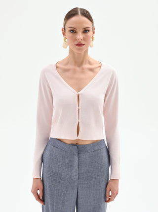 Cropped Cardigan in Pastellrosa