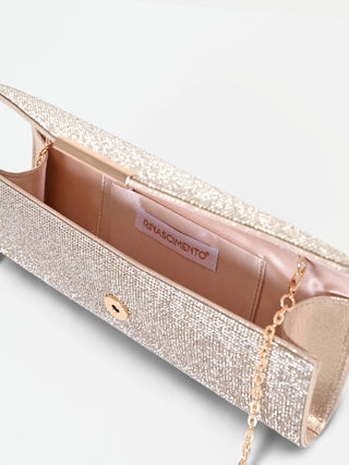 Pochette gioiello oro con micro strass