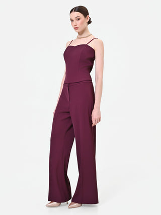 Flowing Burgundy Palazzo Trousers