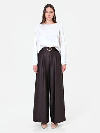 Blusa bianca in raso