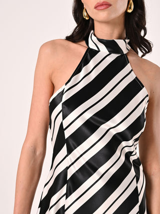Gestreiftes Kleid in Black & White