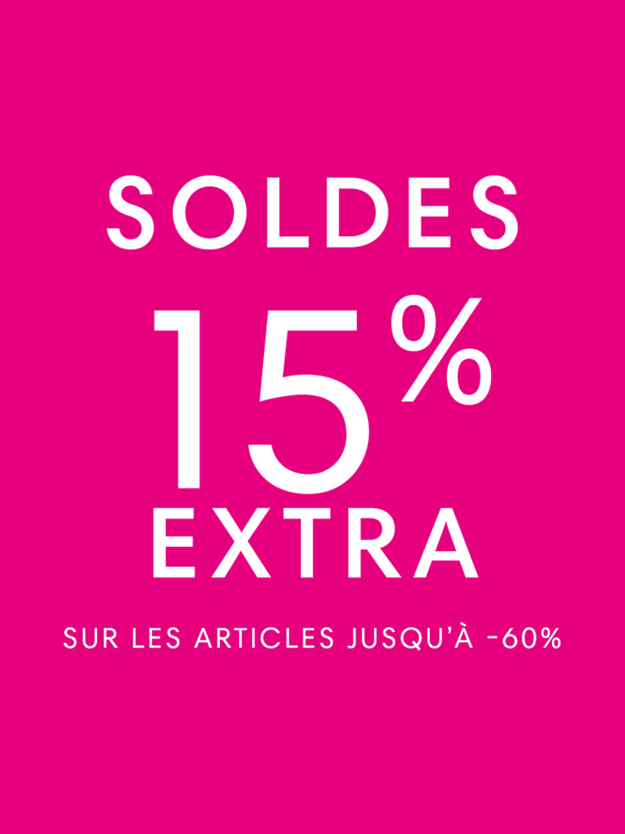 Remise supplémentaire de 15% sur les soldes jusqu’à -60%