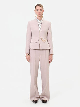 Giacca tortora beige con dettaglio catena