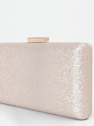 Clutch Oro Glitter con chiusura Gioiello