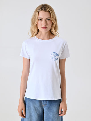 White Cotton T-shirt Storia di Stile