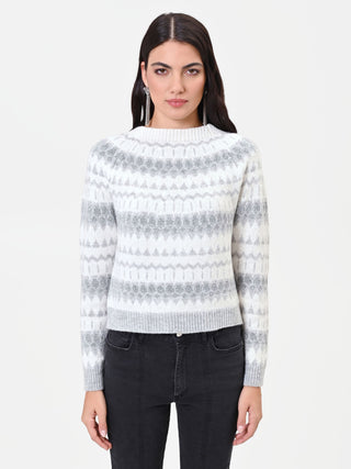 Cream White Nordic Jacquard Sweater
