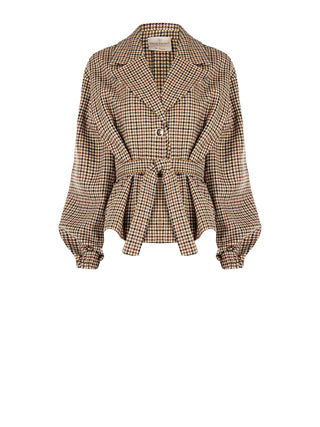 Multicoloured Houndstooth Short Coat