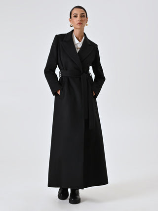 Long Black Wrap Coat