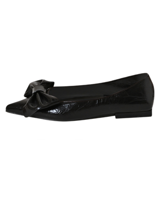 Metallic Ballet Flats with Bow