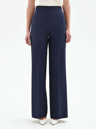Blaue Palazzohose aus Tech-Stoff
