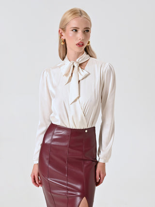 Blusa Body con Fiocco Bianca