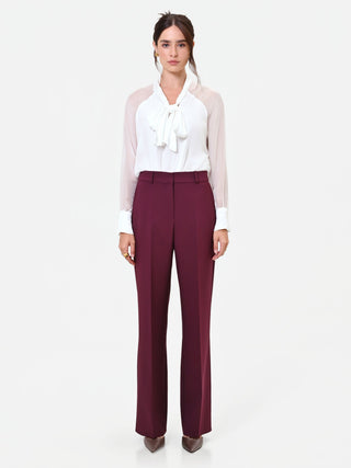 Studio Burgundy Red Center-Crease Trousers