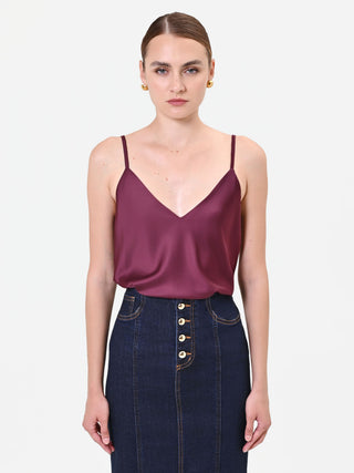 Burgundy Red Satin Camisole