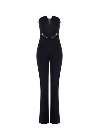 Flared black jumpsuit