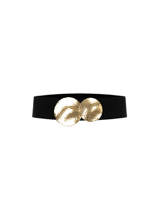 Wide Black Belt with Designer Buckle