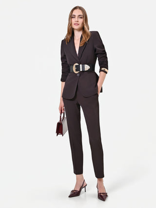 Dark Brown Creased Trousers
