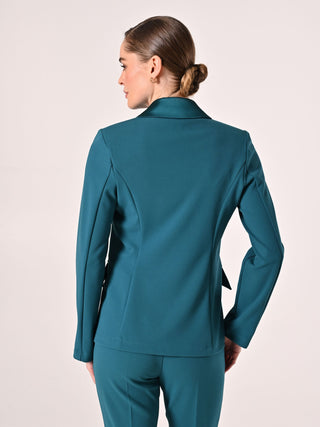 Royal Green Jacket with Satin Inserts