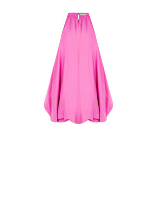Robe bouffante rose bubblegum en coton