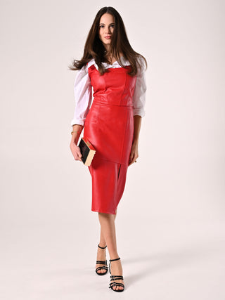 Red Faux Leather Jacket