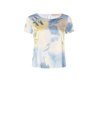 Light Blue & Yellow Printed Blouse
