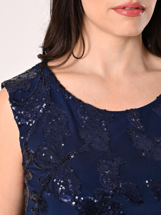 Curvy Blue Sequinned Top