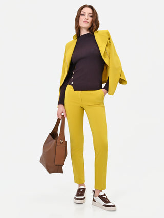 Pantalone slim fit verde olio