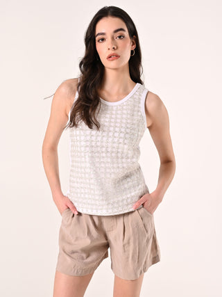 Tank Top with Tulle, Pearls and Sequins