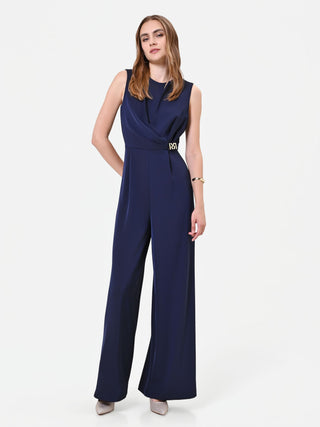 Combinaison bleu marine drapée