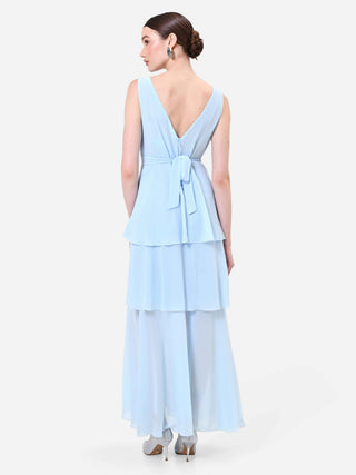 Sky Blue Tiered Maxi Dress