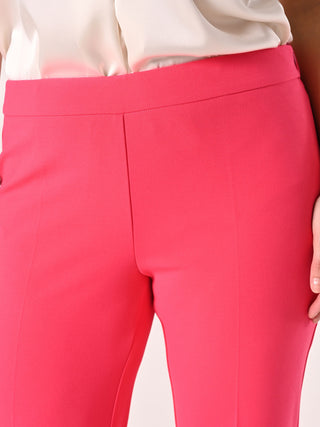 Fuchsia Curvy Pants in Scuba Crepe fabric