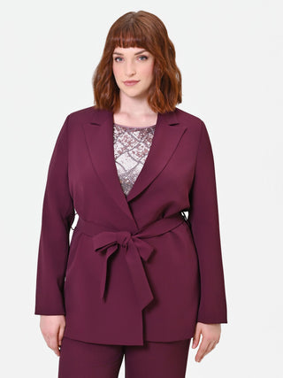 Giacca Curvy a vestaglia in cadi bordeaux rosso