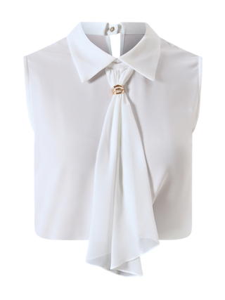 White Top with Lavalliere Collar