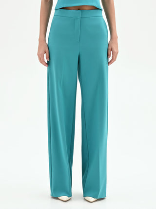 Pantalone Studio a palazzo verde smeraldo