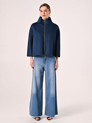 Blue Cape in Scuba Fabric