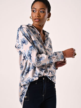 Floral Print Satin Shirt